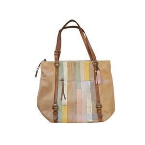 The Sak suede leather tote shoulder bag neutral boho floppy Palermo California